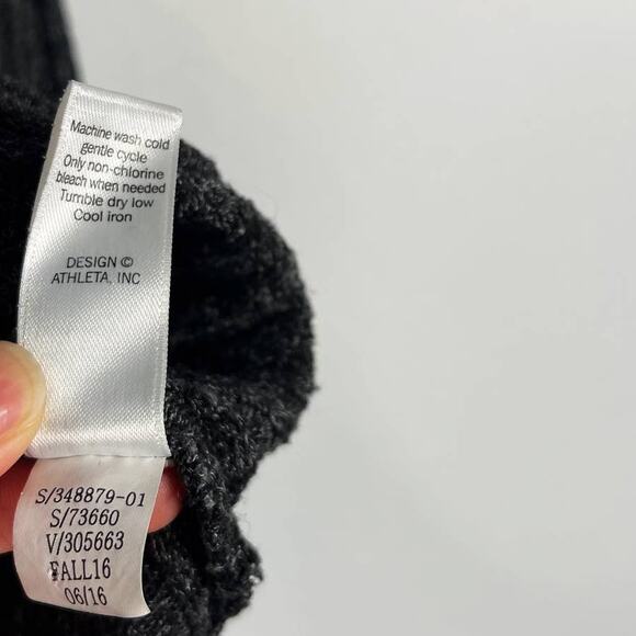 Athleta Large L Gray Transit Pullover Turtleneck Sweater Ribbed Long Sleeve - Picture 9 of 11
